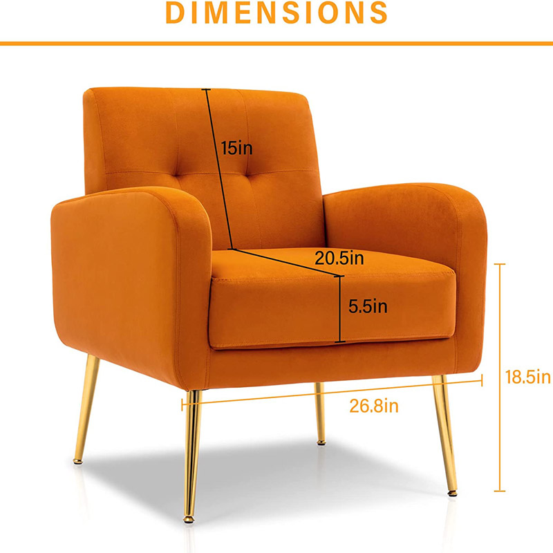 MC-1101 Samt getuftete Wohnzimmer-Akzent-Stühle zum Lesen von Freizeitsesseln