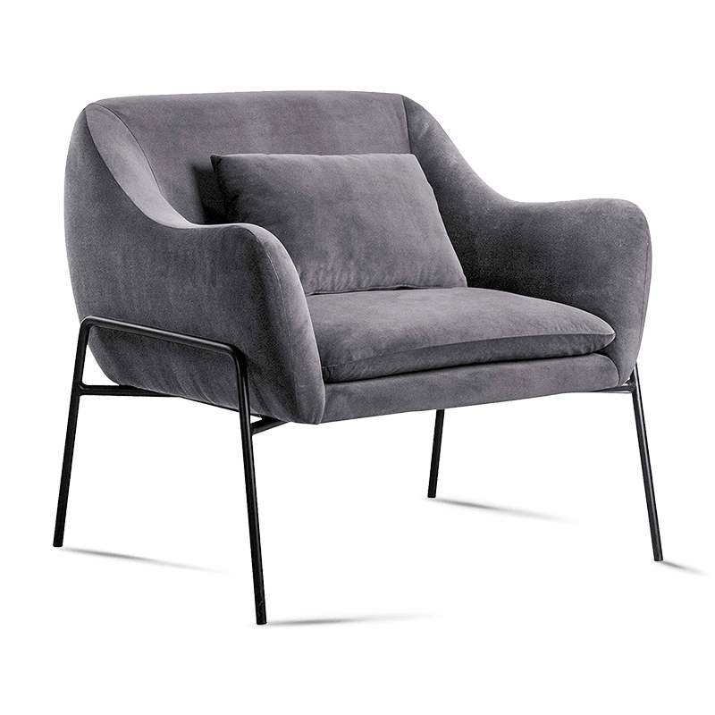 MC-1104 Stahl+Sperrholz-Rahmenmaterial Samt-Akzent-Stuhl mit vergoldeten Metallbeinen